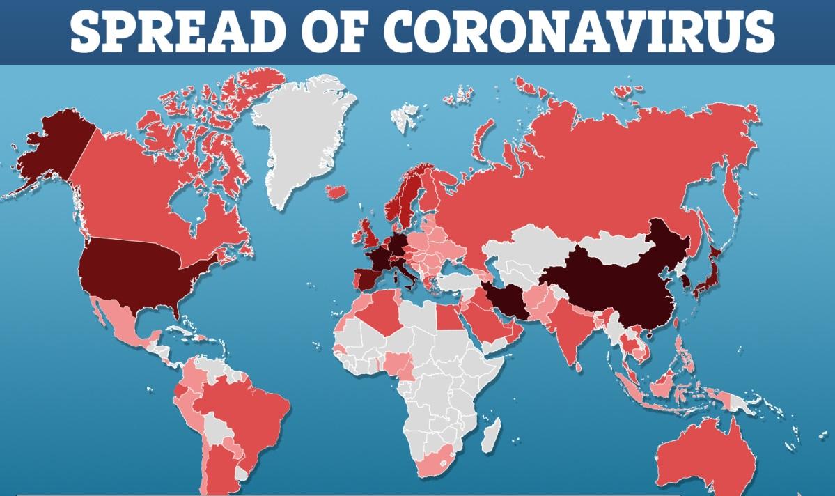 corona spread map
