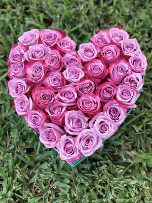 Purple_rose_heart_box Petals By V is a black or African American owned florist in Pembroke Pines, Florida. | Support Black Owned