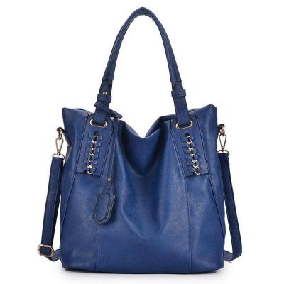 Clover plait detail shopper bag - Navy _ Vees Boutique