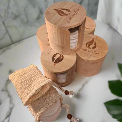 Bamboo Cotton Reusable Pads with Storage