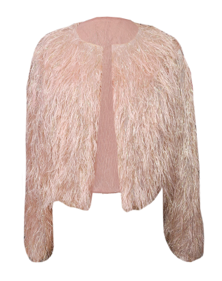 Shimmy Shimmy Hunny.  It doesn’t get more Fabulous than this.  Our NEW Eyelash Faux Fur Jacket is a cutie.  Made with fringe in stone colors with metallic threads.   Pair it with anything you want.