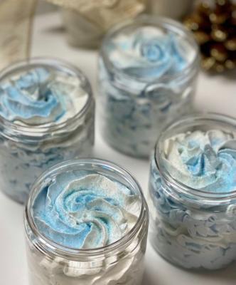 Whipped soap is a type of body wash with a creamy consistency. Just need a few drops of water to turn it into a luxurious, bubbly body wash. It’s suitable for hands and body.