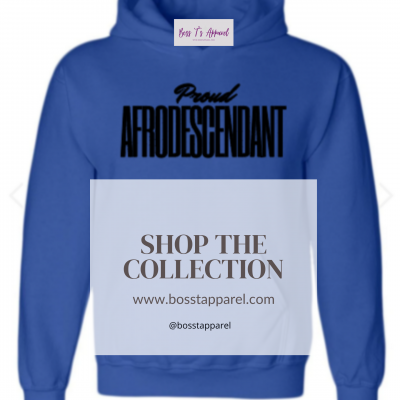This collection features designs celebrating Afro-descendant/Black pride and positive and informative messages. Included in the collection are short-sleeve t-shirts and pull-over, drawstring hoodies.
